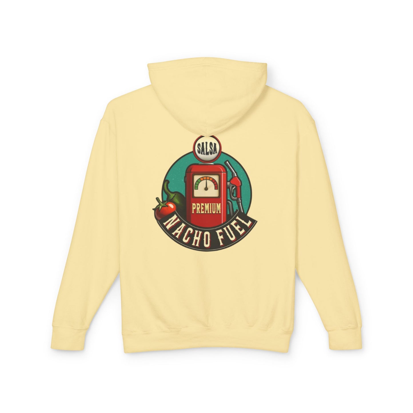 Nacho Fuel Unisex Lightweight Hooded Sweatshirt, Fun Foodie Apparel, Casual Wear, Gift for Food Lovers, Festival Outfit