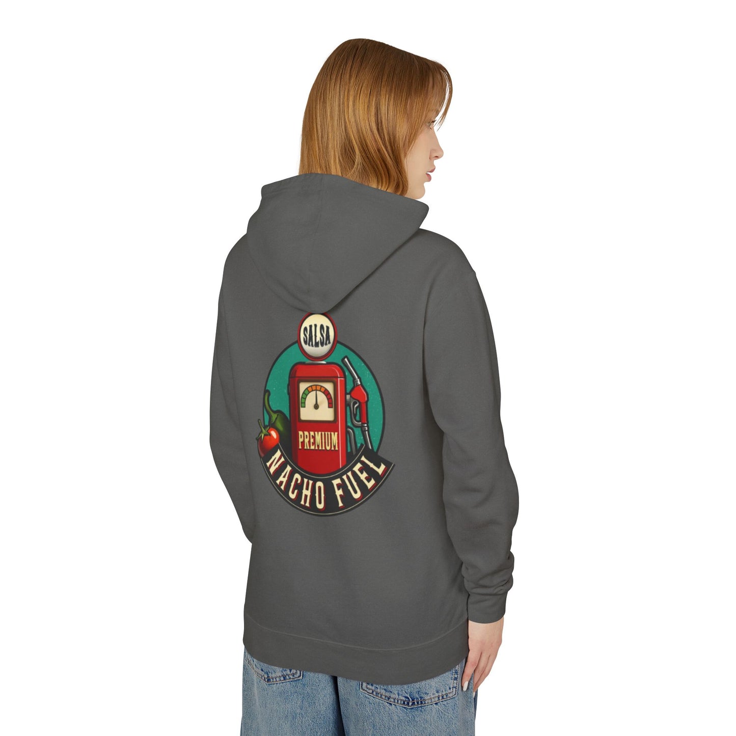 Nacho Fuel Unisex Lightweight Hooded Sweatshirt, Fun Foodie Apparel, Casual Wear, Gift for Food Lovers, Festival Outfit