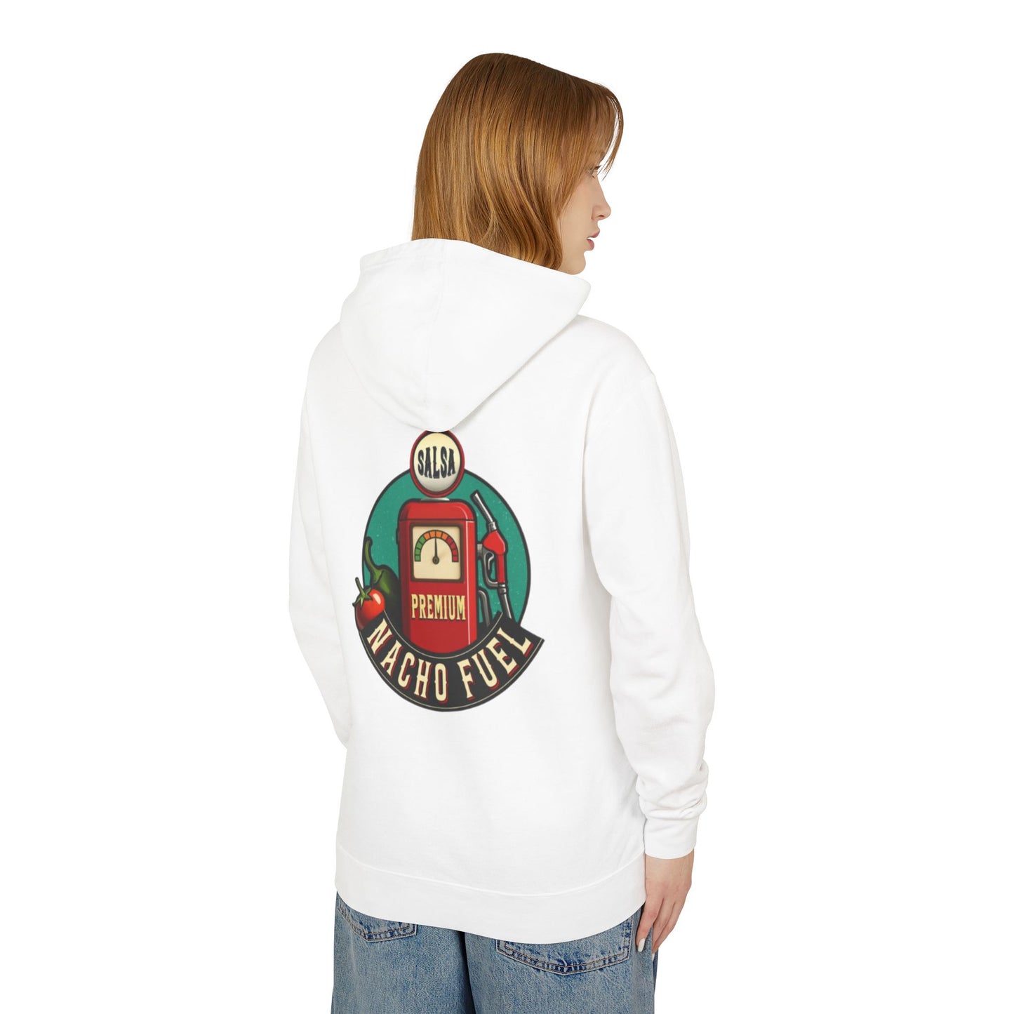 Nacho Fuel Unisex Lightweight Hooded Sweatshirt, Fun Foodie Apparel, Casual Wear, Gift for Food Lovers, Festival Outfit