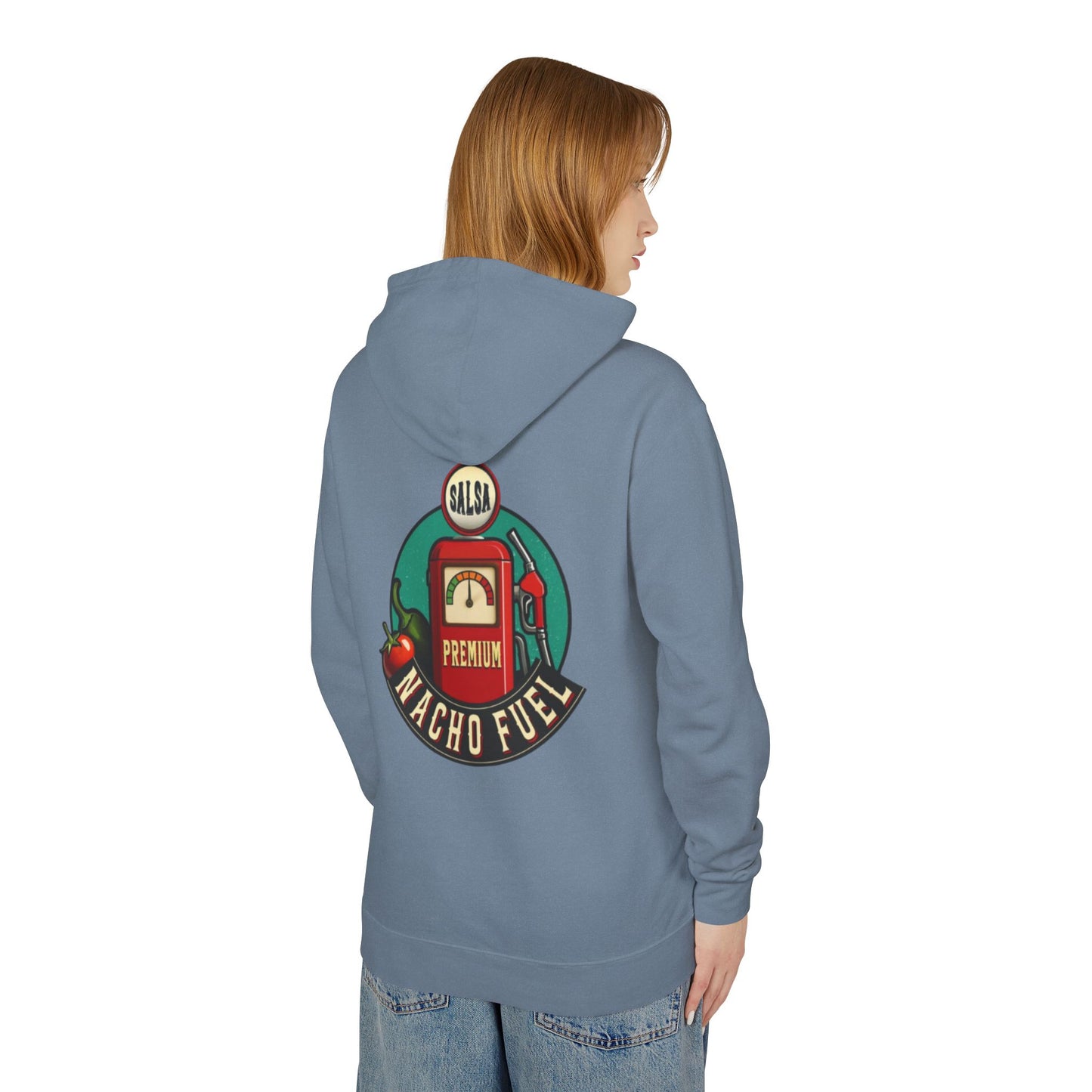 Nacho Fuel Unisex Lightweight Hooded Sweatshirt, Fun Foodie Apparel, Casual Wear, Gift for Food Lovers, Festival Outfit